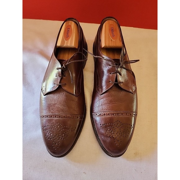 Johnston & Murphy Leather Shoe Cellini Brown Size 10.5 M Conard Cap Toe Wing Tip main image 7